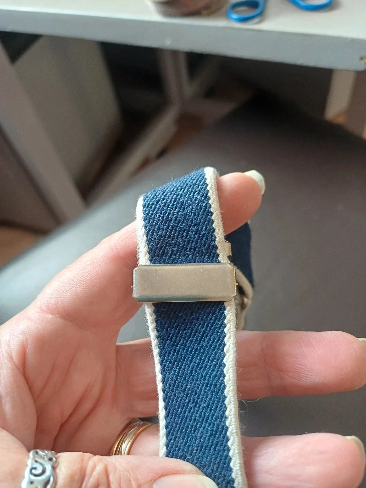 Blauw en witte elastische verstelbare riem – photo 4